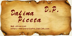 Dafina Pičeta vizit kartica